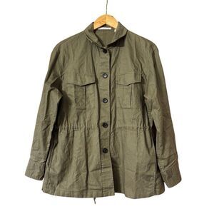 Uniqlo Linen Cotton Utility Resort Light Jacket olive green women’s XS